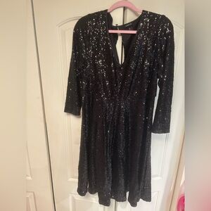 Torrid Black Sequin Long Sleeve Dress